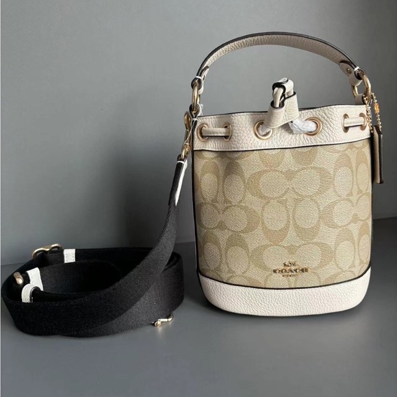 Coach Handbags - Coach Cream and Tan Signature Shoulder Bag